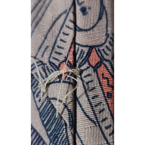 Peter Max Tie 1997 Vintage Gray Silk Classic Art Deco Stylish Man Flowers - Picture 9 of 10